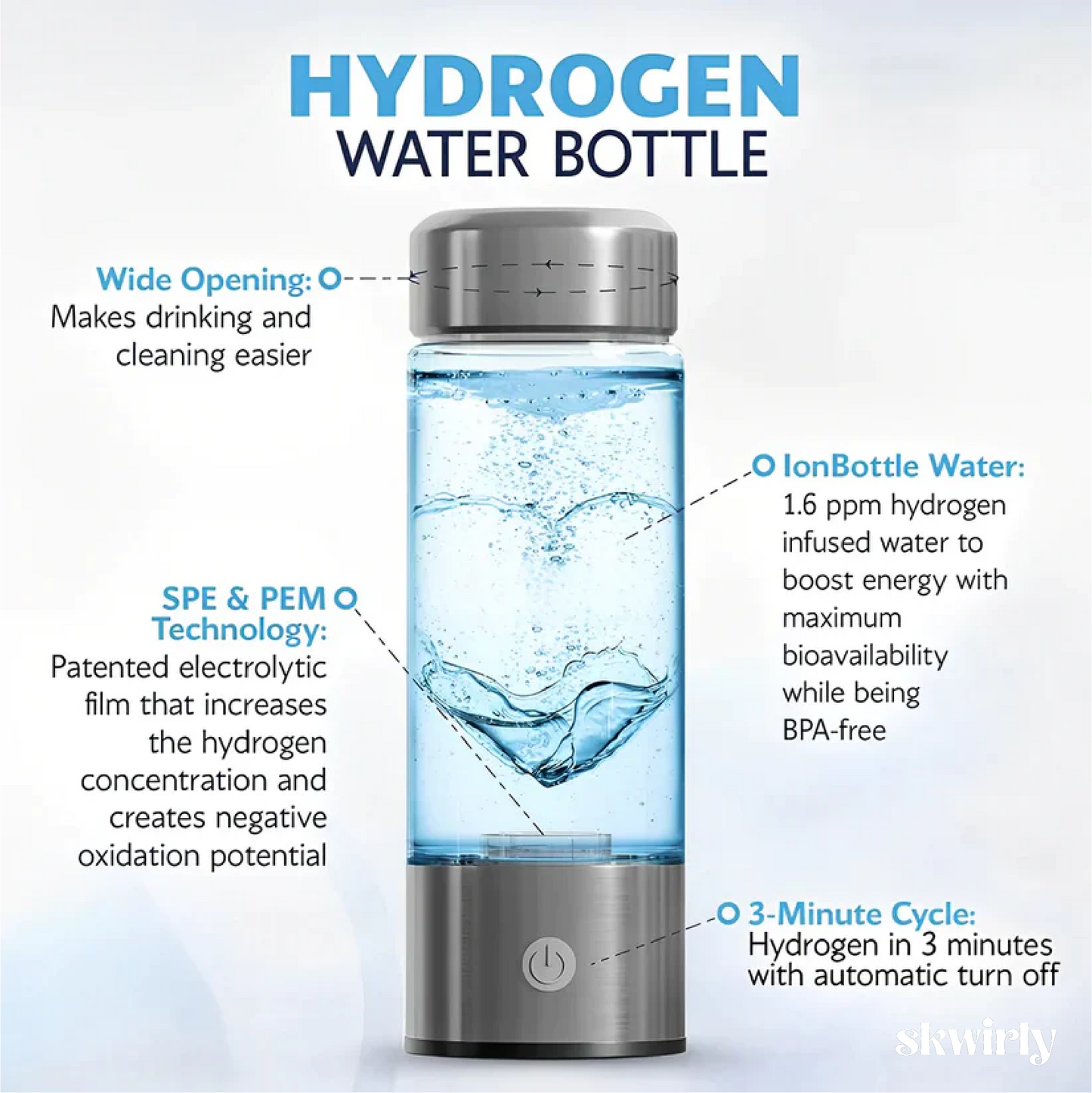 PureFlow™ Hydrogen Ionizer Water Bottle